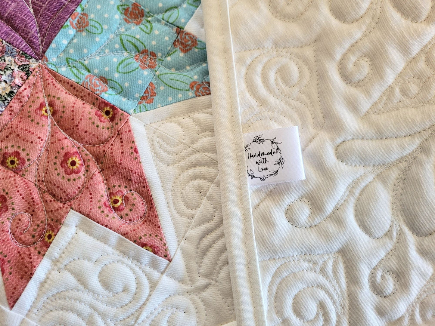 Spring Tulip Table Runner Quilt, Easter Table Decor