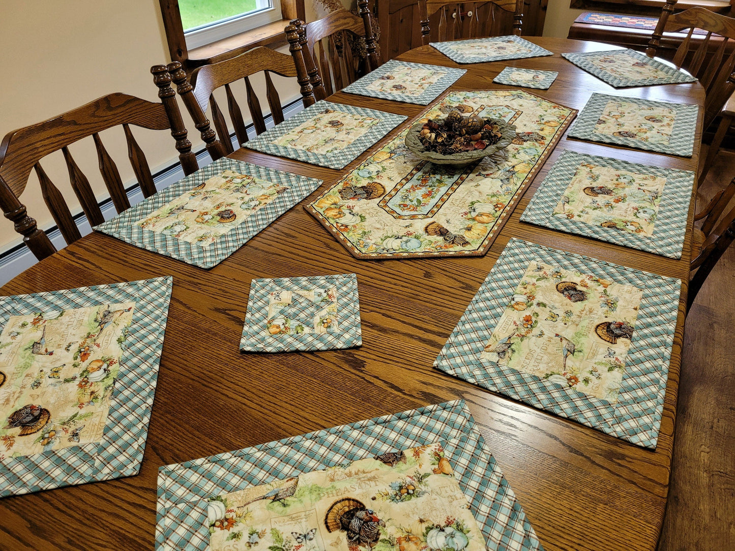 Fall Pumpkin Placemats, Thanksgiving Table Decor