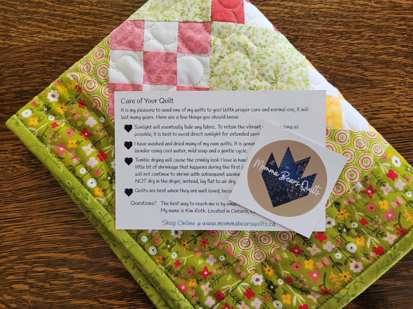 Nine Patch Table Quilt in Summer Florals