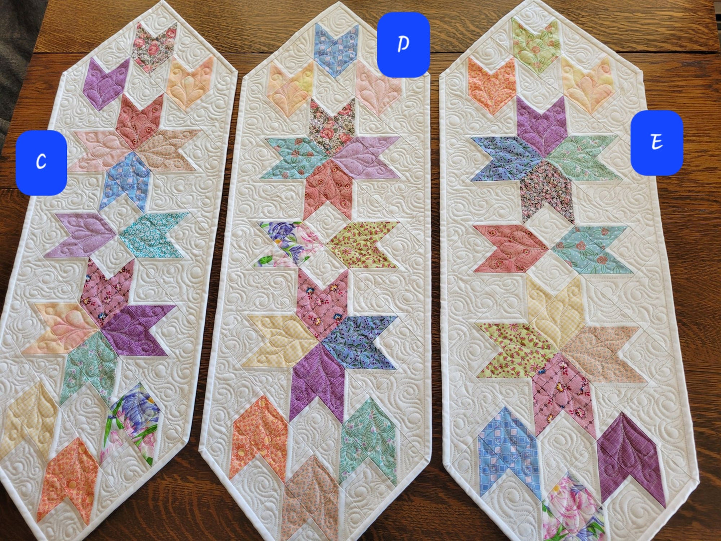 Spring Tulip Table Runner Quilt, Easter Table Decor