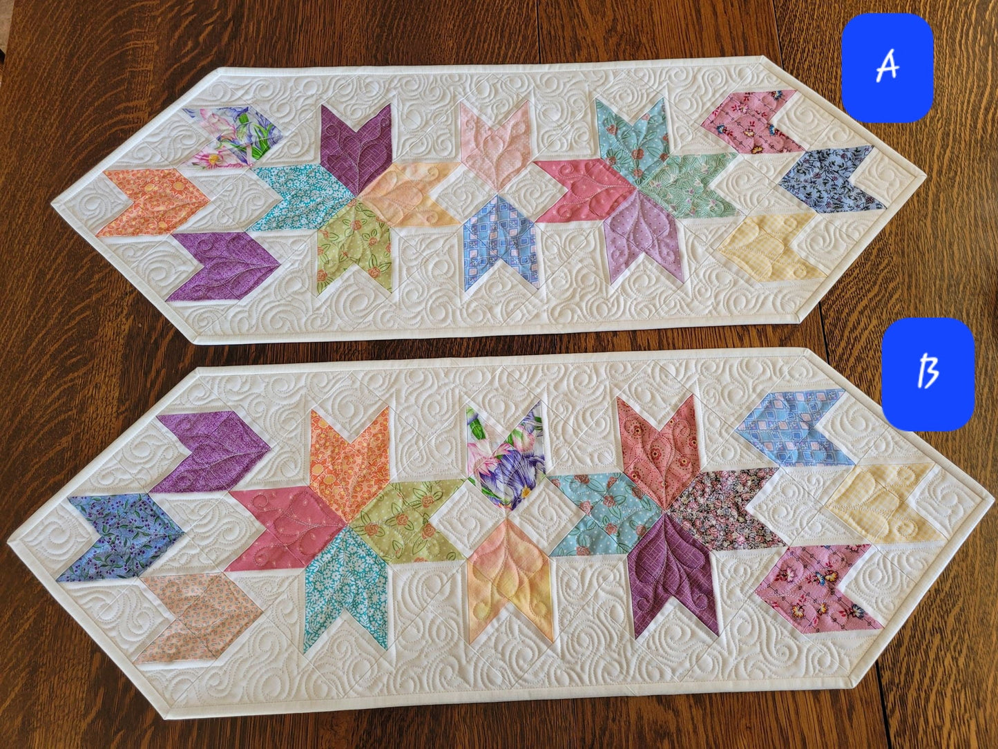 Spring Tulip Table Runner Quilt, Easter Table Decor