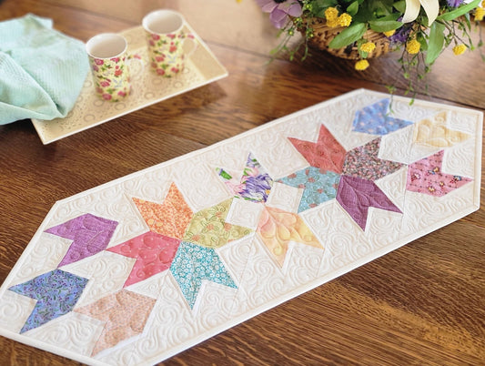 Spring Tulip Table Runner Quilt, Easter Table Decor