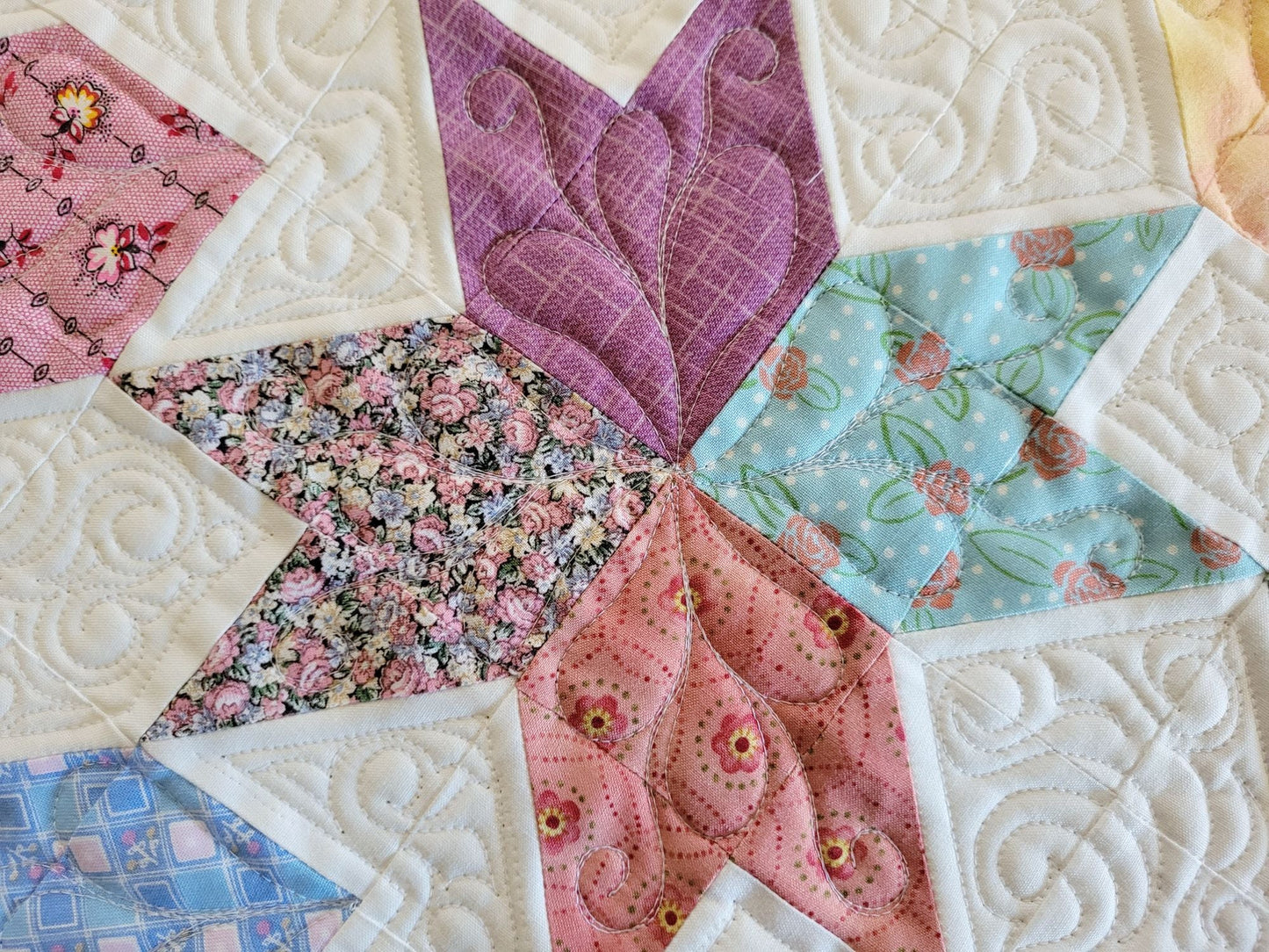 Spring Tulip Table Runner Quilt, Easter Table Decor