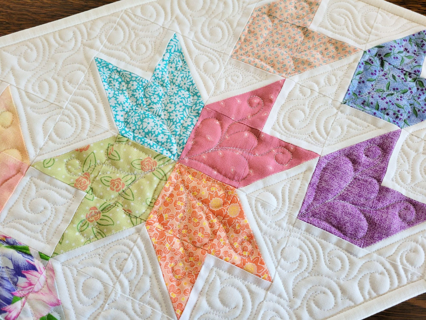Spring Tulip Table Runner Quilt, Easter Table Decor