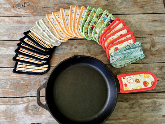 Quilted Handle Covers for Cast Iron Skillet