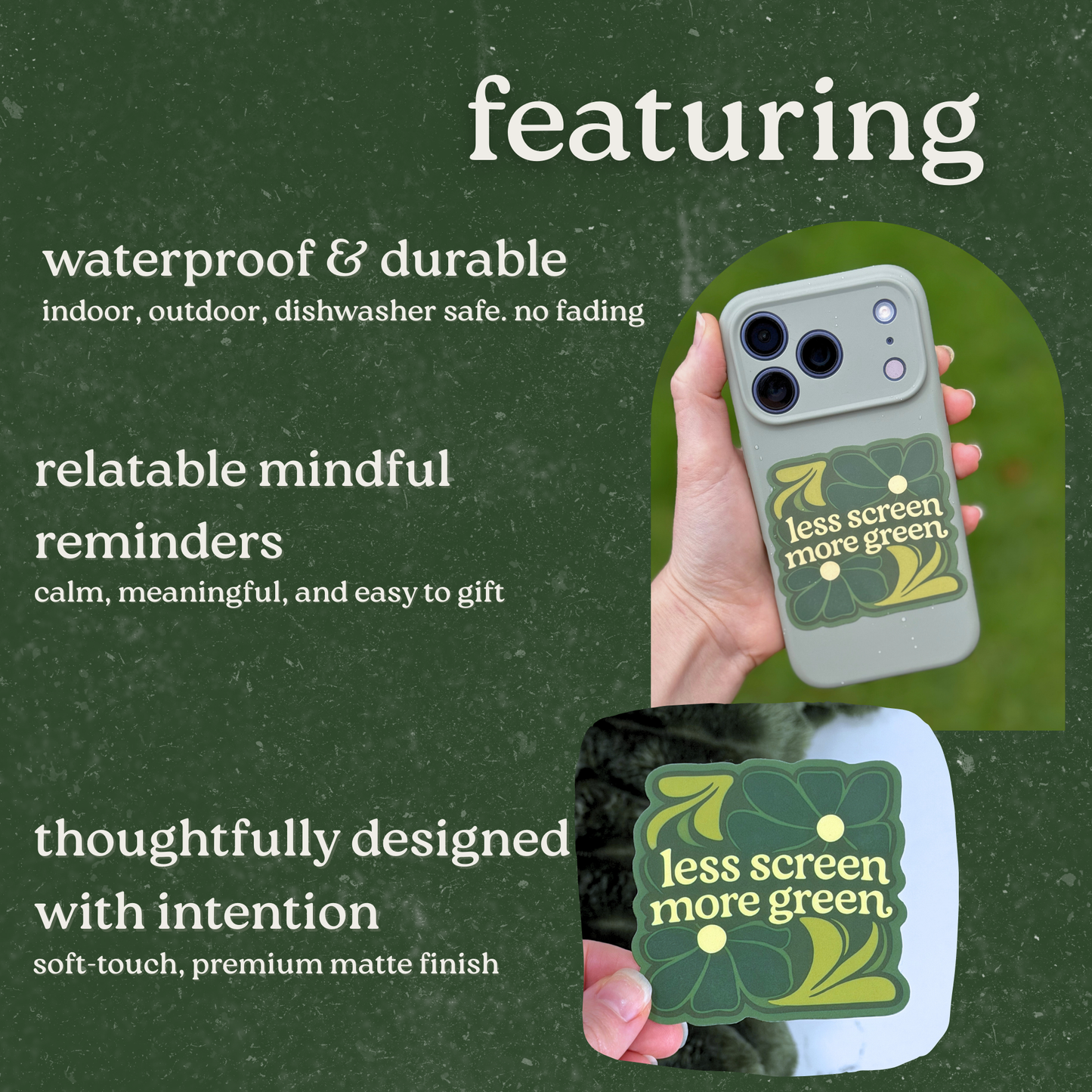 Less Screen, More Green Sticker