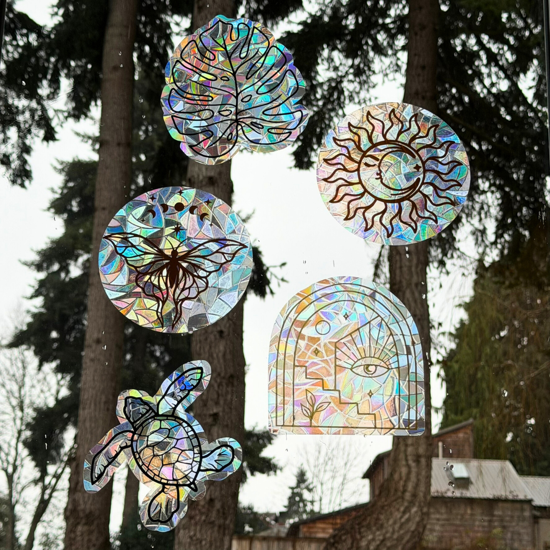 Cozy Winter Cabin Suncatcher