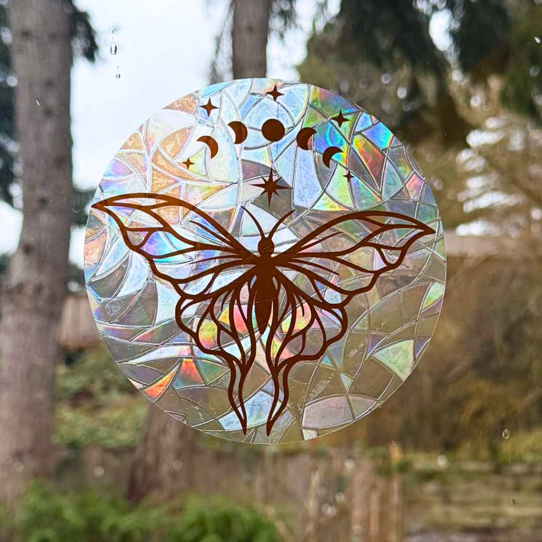 Celestial Moth Suncatcher Sticker