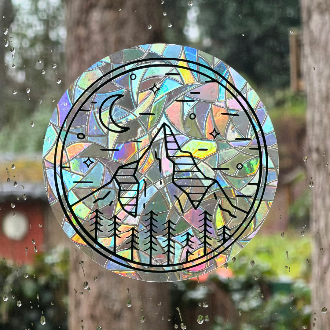 Mountain + Forest Suncatcher Sticker