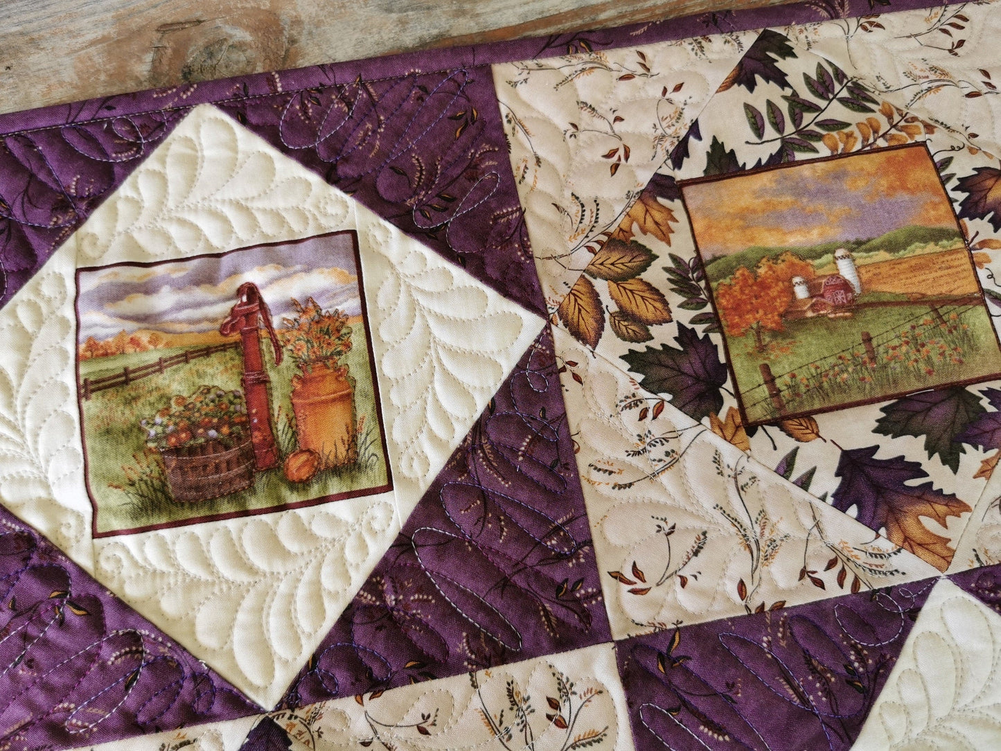 Country Farm Scene Mini Quilt for Fall
