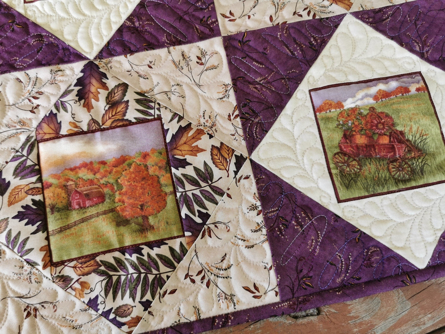 Country Farm Scene Mini Quilt for Fall