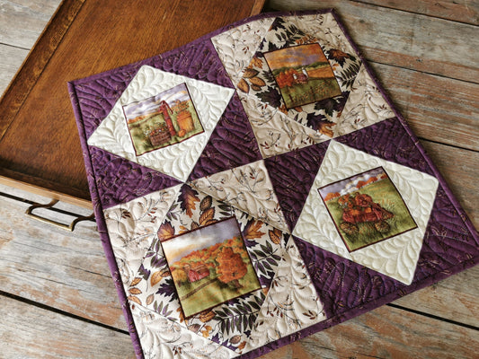 Country Farm Scene Mini Quilt for Fall
