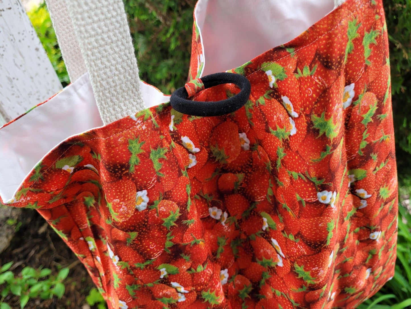 Strawberry Tote Bag | Reusable Cotton Shopping Bag