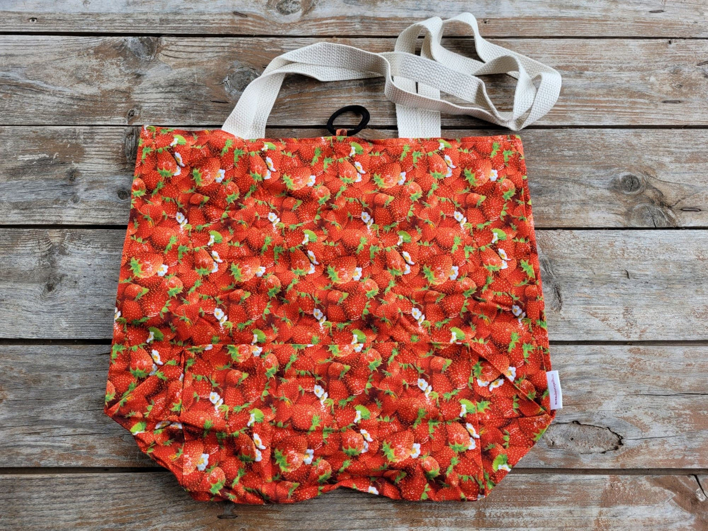 Strawberry Tote Bag | Reusable Cotton Shopping Bag