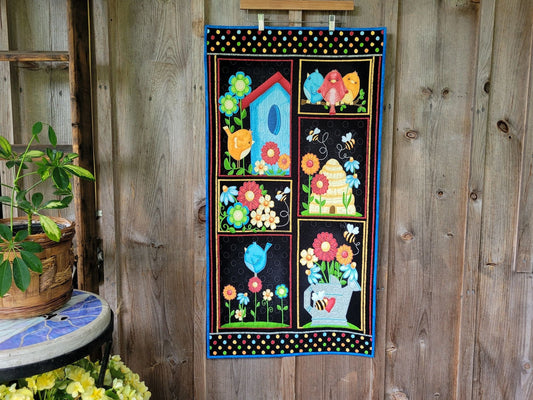 Wall Quilt with Bees and Birds, Door Banner