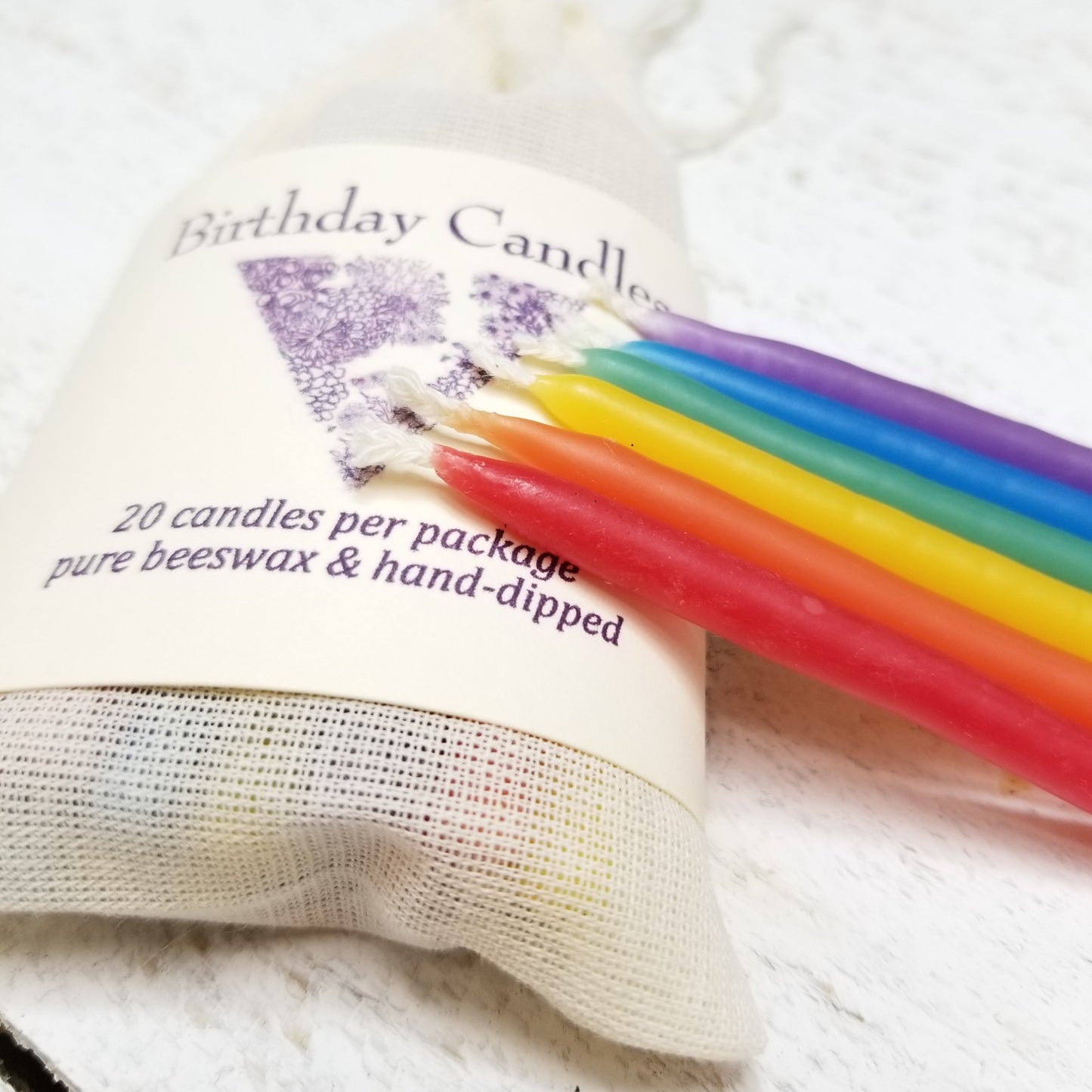 rainbow beeswax birthday candles