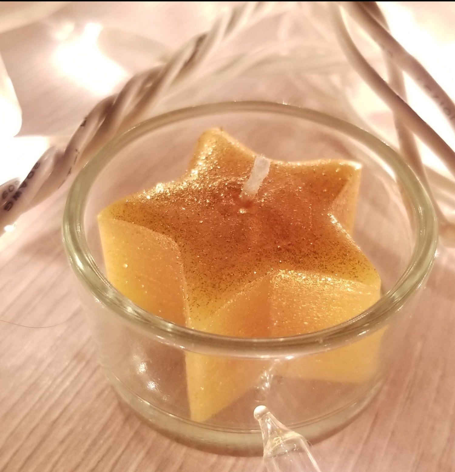 Sparkly star candle