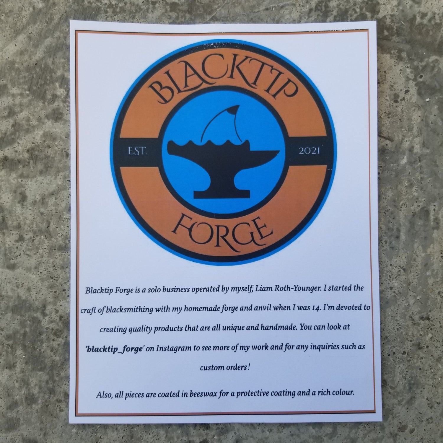 Blacktip forge; about the business